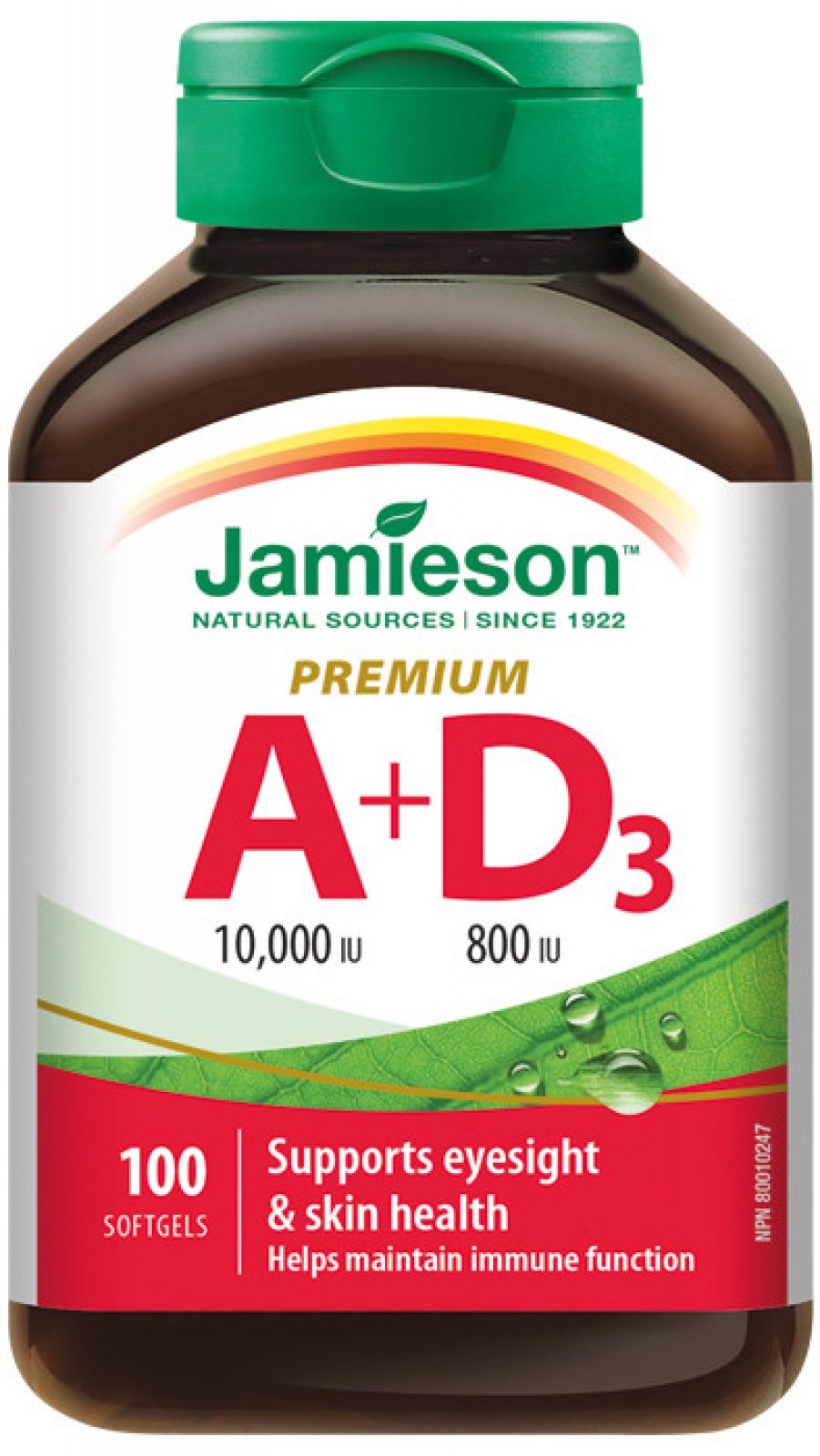 Jamieson Vitamíny A+D 10000/800IU Premium 100 kapslí