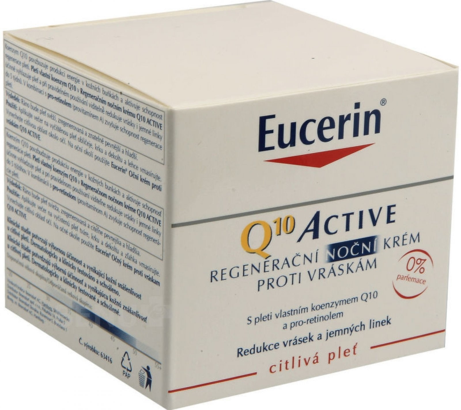Eucerin Sensitive Q10 Active noční krém proti vráskám 50 ml
