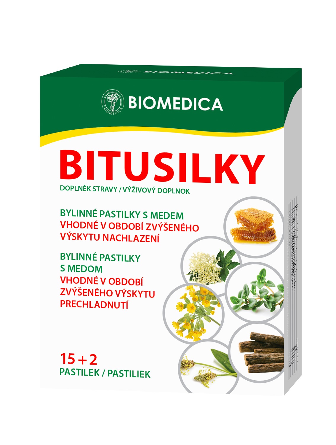 BITUSILKY bylinné pastilky s medem 15+2 ks