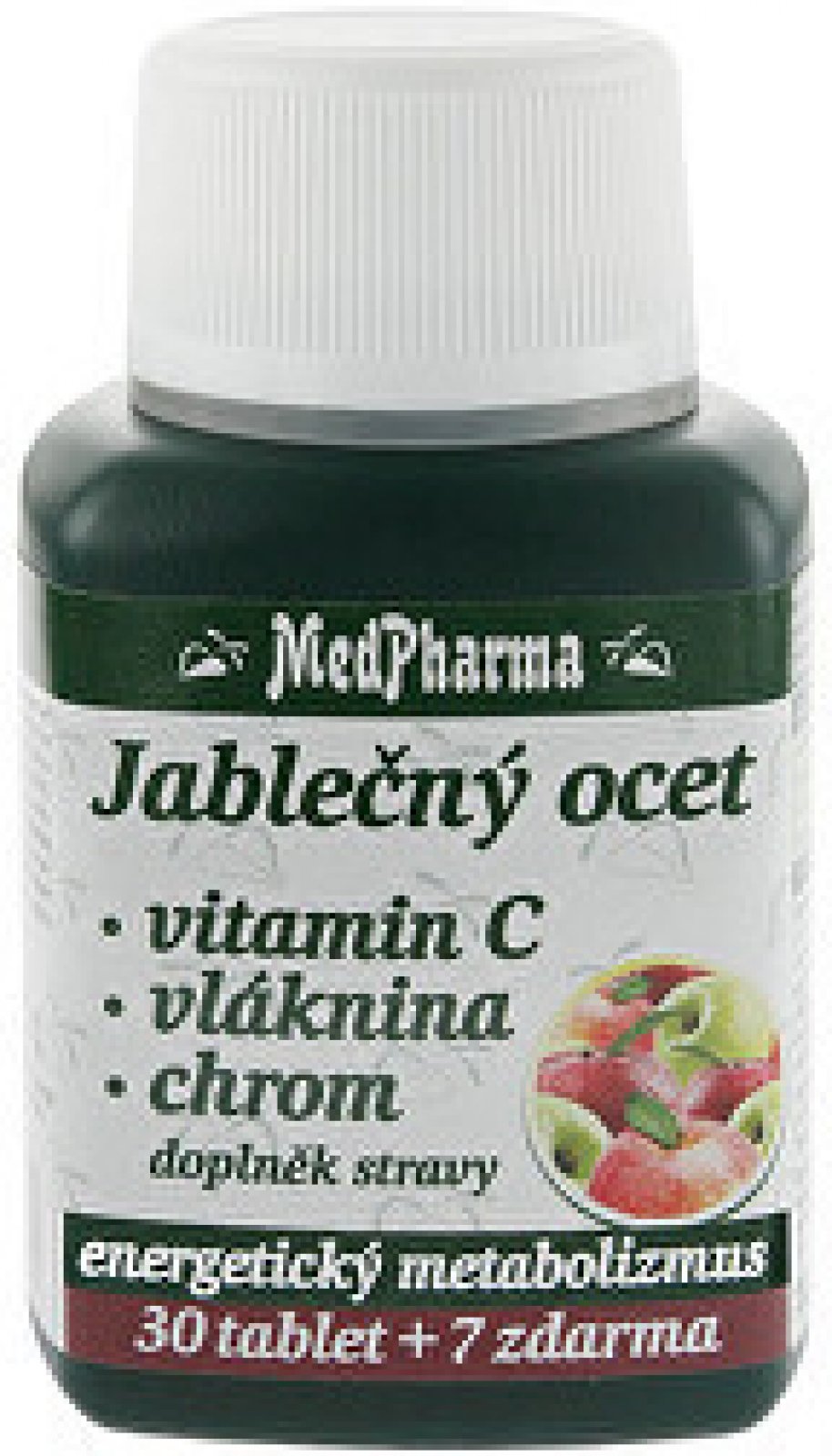 MedPharma Jablečný ocet+vlák.+vit.C+chrom 37 tablet