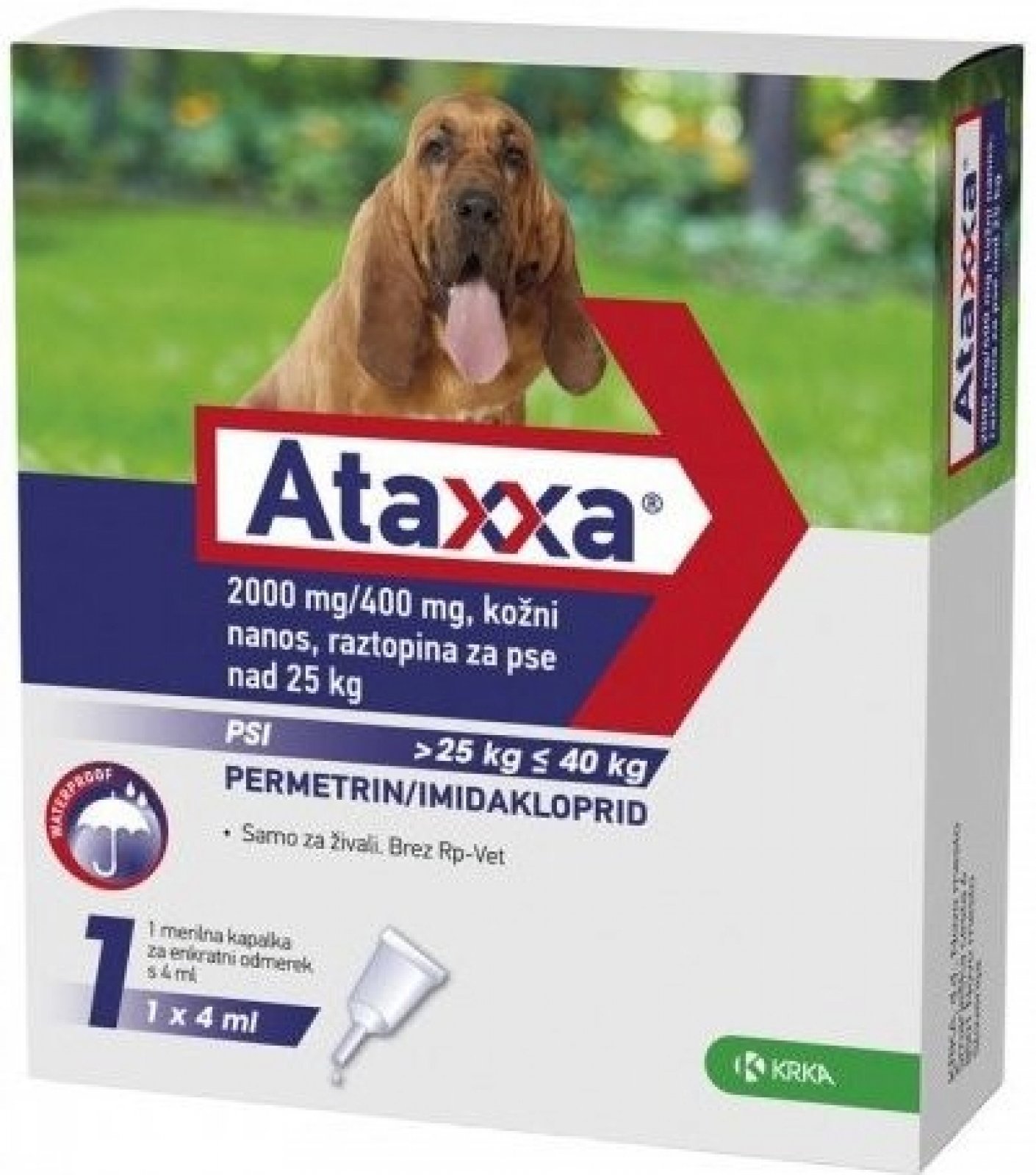 Ataxxa Spot-on pro psy nad 25 kg XL 2000 / 400 mg 1 x 4 ml