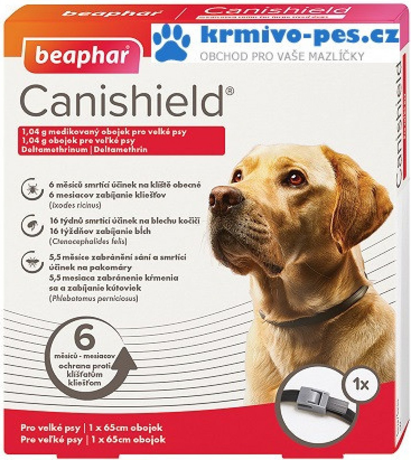 Canishield Obojek antiparazitní 65 cm