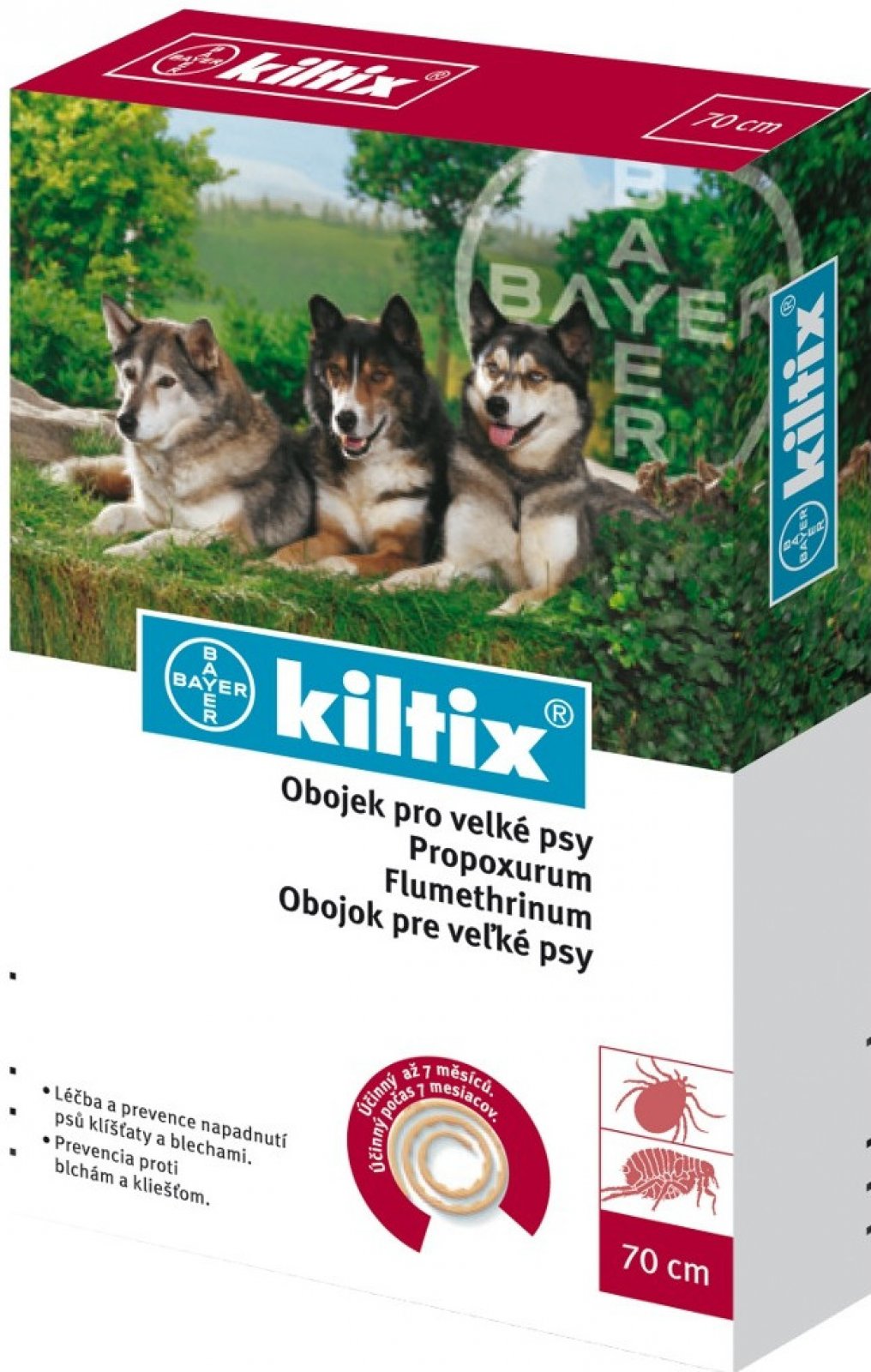 Kiltix Antiparazitní obojek 70 cm