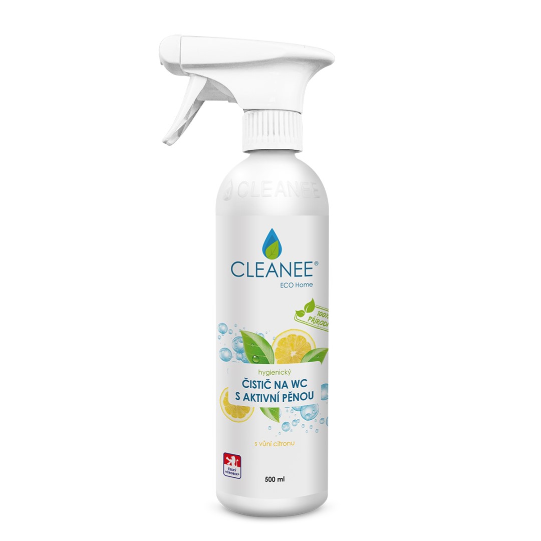 CLEANEE ECO hygienický čistič WC s aktivní pěnou s vůní citronu 500 ml