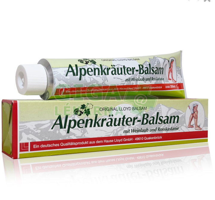 Original LLOYD Alpenkräuter Balsam s listem vinné révy a kaštanem 200 ml
