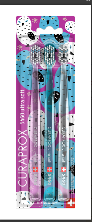 Curaprox CS 5460 Ultra soft 3ks WINTER Sněžné Sovy barva: fialová + modrá + čitá