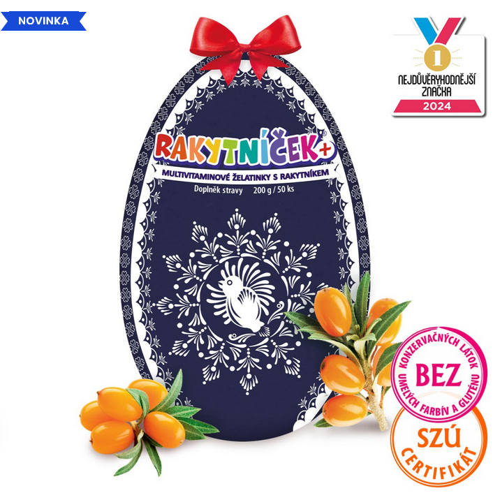 Rakytníček mutlivitaminové želatinky 50ks vejce modré