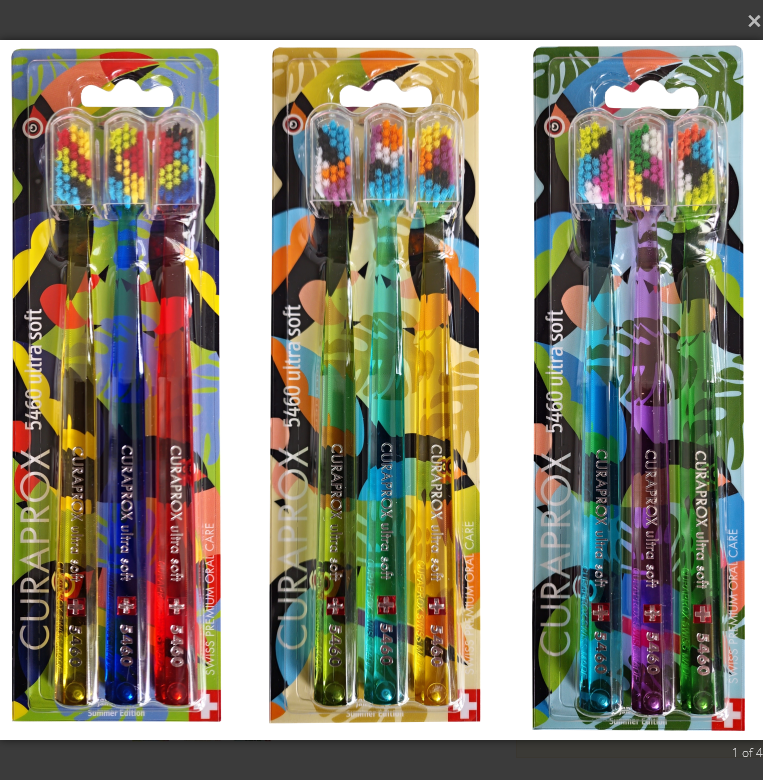Curaprox CS 5460 Summer Picnic Ultra Soft 3ks barva: zelená + fialová + modrá
