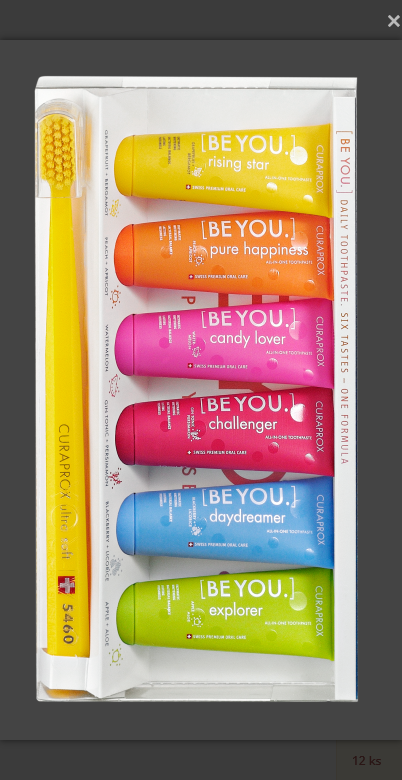 Curaprox zubní kartáček 5460 Ultra Soft bělicí pasty 6 x 10 ml dárková sada