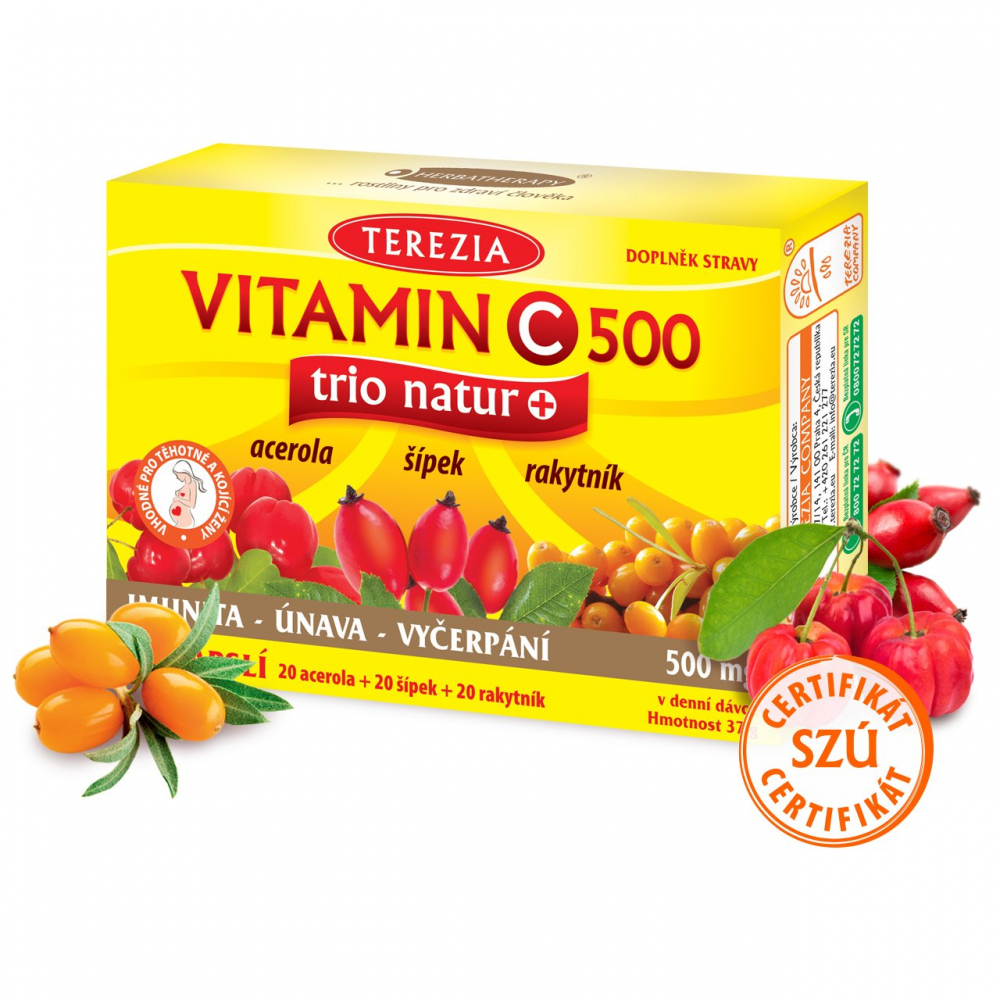 Terezia Vitamin C 500 mg Trio Natur 60 kapslí