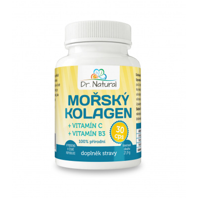Dr. Natural KOLAGEN MOŘSKÝ + vitamín C a B3 30 tbl.