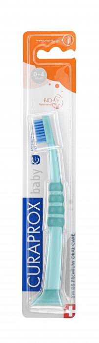 Curaprox Baby dětský kartáček 0 - 4 roky 1 ks barva: Zelený
