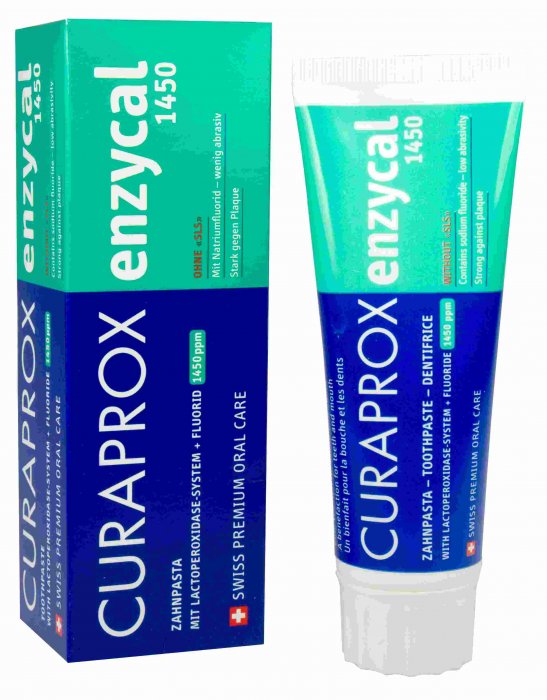 Curaprox Enzycal 1450 zubní pasta s fluoridem 75 ml