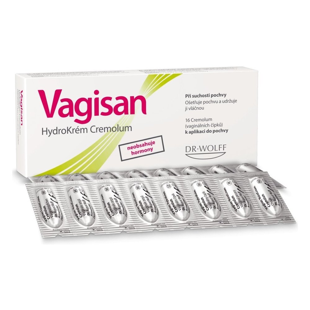 Vagisan HydroKrém Cremolum vaginální čípky 16 ks