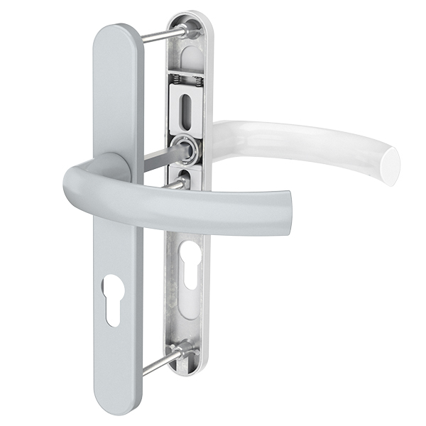 Medos Kľučka pre PVC vchodové dvere strieborná SILVER / biela RAL 9016- JOWISZ