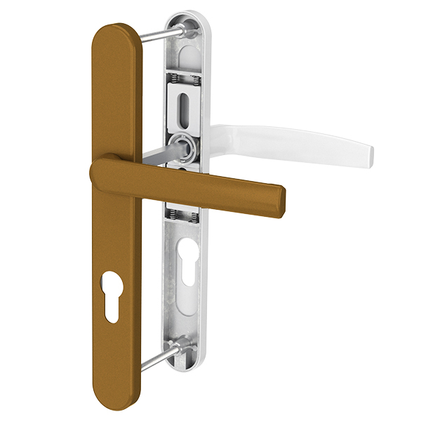 Medos Kľučka pod roletu (plochá)  pre PVC vchodové dvere zlatá GOLD / biela RAL 9016 - VICTORY
