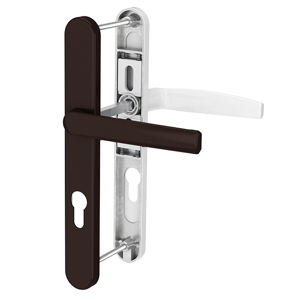 Medos Kľučka pod roletu (plochá)  pre PVC vchodové dvere tmavá hnedá RAL 8077 / biela RAL 9016 - VICTORY