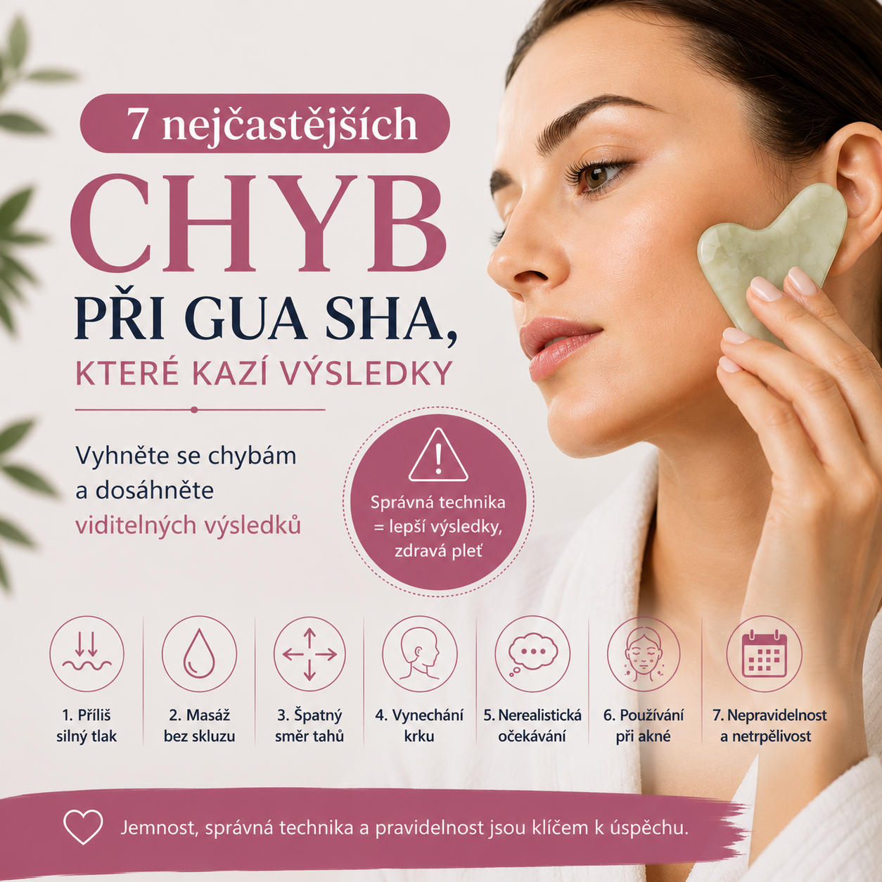 7 nejčastějších chyb při Gua Sha, které kazí výsledky