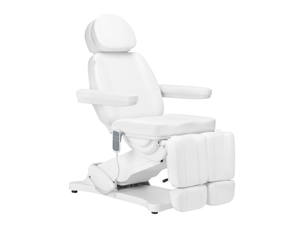 Electric beauty chair SILLON CLASSIC with 3 motors and rocking function for pedicure – white color