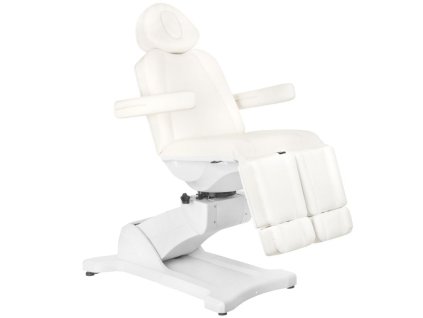 Scaun cosmetic rotativ electric pentru pedichiură Azzurro 869AS cu 5 motoare, culoare albă