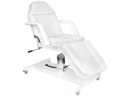 Scaun cosmetic hidraulic Basic 210 alb pe roți