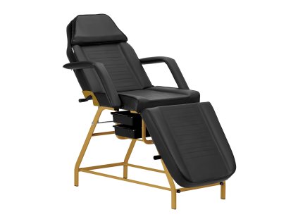 Kosmetické křeslo 557G s přihrádkami zlatočerná