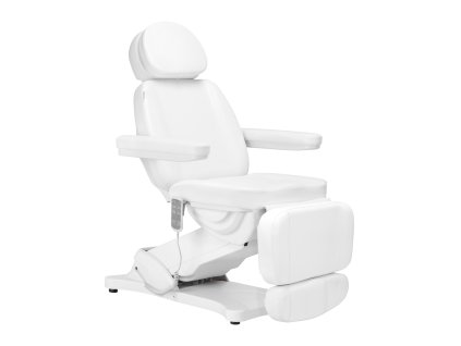 Elektrischer Kosmetikstuhl SILLON CLASSIC mit 3 Motoren und Heizfunktion in weißer Farbe