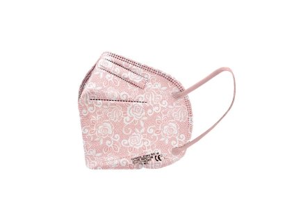 5X Český ultratenký NANO respirátor FFP2 - Růžová krajka
