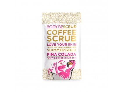 BODYBE Scrub - Kávový peeling s jemným trblietavým efektom Piña Colada (30g)