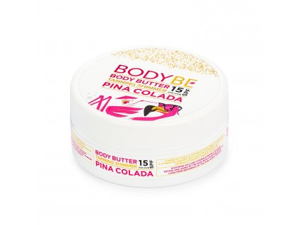 BODYBE - Opaľovacie maslo SPF 15 s trblietavým efektom - Piña Colada (150ml)