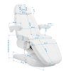 Azzurro Lux Beauty Chair 3-Motor – White with Heating