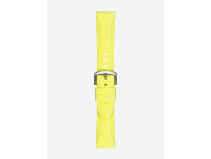 Hladký žltý silikónový remienok so vzorom na krajoch S368 fluo yelow Poletto