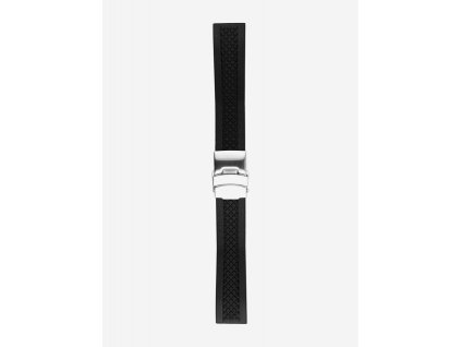 Silikónový, vodeodolný, čierny remienok ELITE, so zaujímavým geometrickým vzorom S 406 00 black Poletto