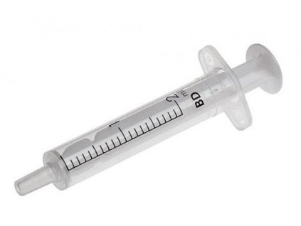 Sterilná injekčná striekačka 2 ml pre dávkovanie kyseliny hyalurónovej (injekční stříkačka 1-99 ks)