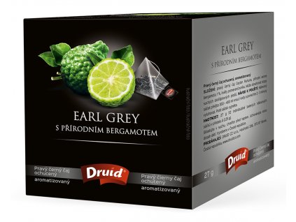 Earl Grey s přírodním bergamotem černý ochucený čaj DRUID 27 g