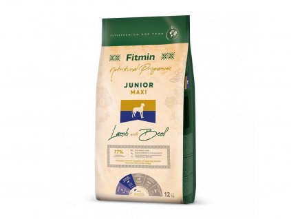 31850 2 fitmin dog maxi junior lamb beef 12 kg h l