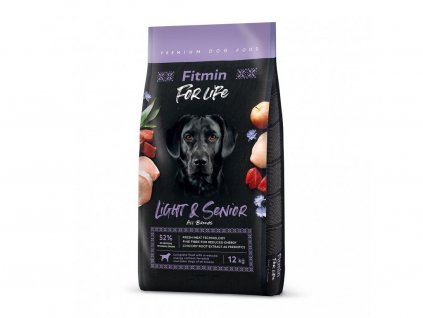 31874 2 new fitmin dog for life light senior 12 kg h l