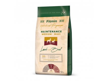 fitmin dog medium maxi maintenance lamb beef 12 kg h L