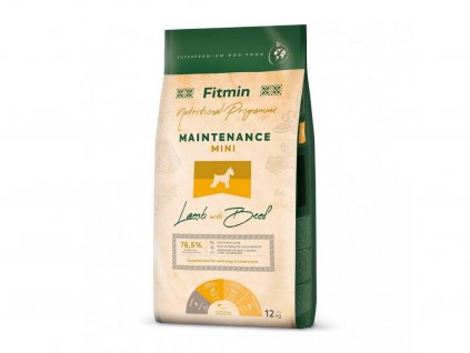 31883 2 fitmin dog mini maintenance lamb beef 12 kg h l