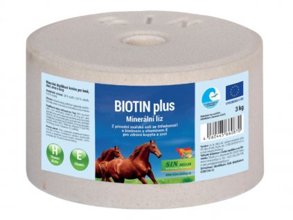 Biotin plus, minerální liz s biotinem, selenem a vitaminem E pro koně