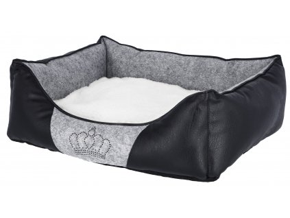 Pelíšek pro psy a kočky Chiara, 42x32x18cm, černo/šedý (Velikost S 42x32x18cm)