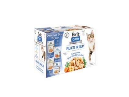 8043 brit care cat fillets in jelly flavour box 12x85g