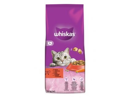 8283 whiskas dry s hovezim masem a jatry 14kg