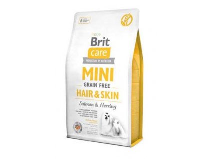 Brit Care Dog Mini Grain Free Hair & Skin (Balení 7kg, Složení losos, sleď)