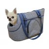 Cestovní taška pro psy Marie, 40 x 20 x 21 cm, šedo-modrá (Velikost 40 x 20 x 21 cm)