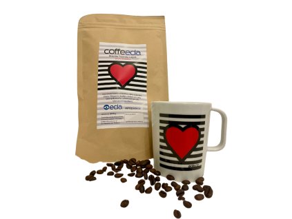 Coffeeda dárkové balení hrnek + káva SRDCE