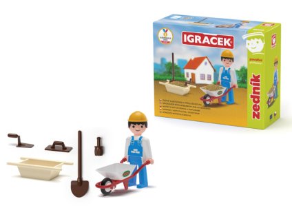 3184 igracek zednik figurka s motuckem a naradim