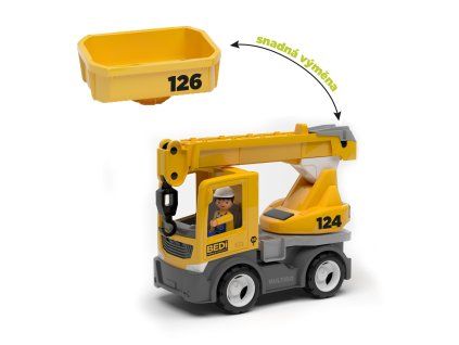 ECO MultiGO Build 2+1 - Igráček stavbař, auto, jeřáb, valník, poškozený obal