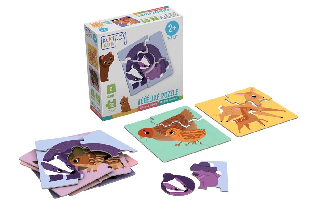 KukiKuk - Véééliké puzzle Mláďata s mámou
