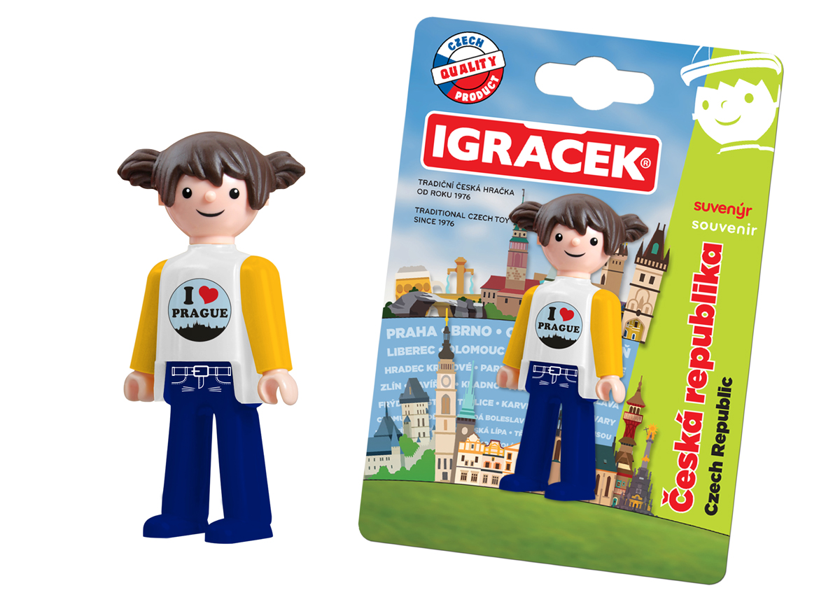 Igráček Suvenýr I love Prague - figurka